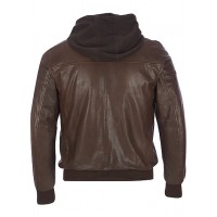 Faux-Leather Jacket w/ Removable Hood